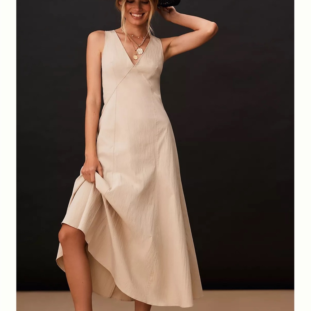 Anthropologie Sleeveless V-Neck Maxi Dress NWOT Size 6